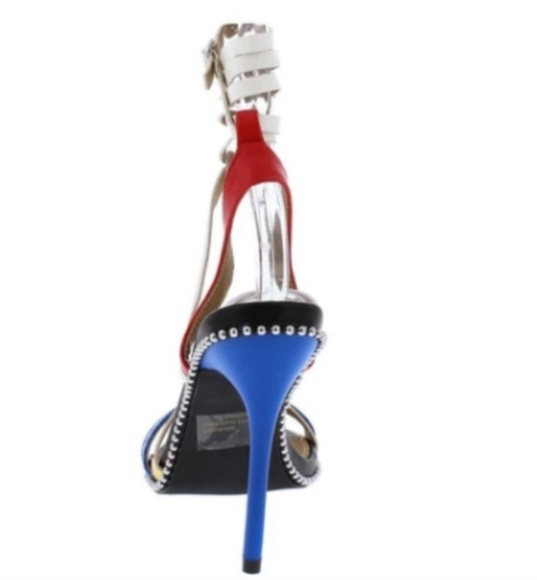 🎈🎈HOST PICK🎈🎈Red Multi Color Open Toe Strappy Stiletto Heels - Picture 4 of 5